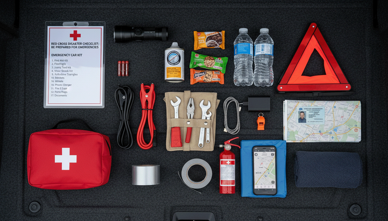 emergency car kit Red Cross Disaster Checklist