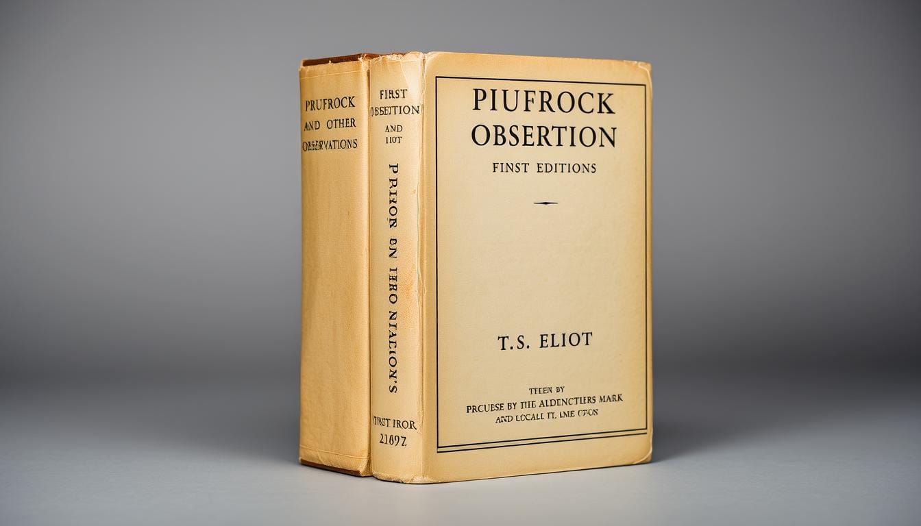 First edition cover of Prufrock and Other Observations by T.S. Elliot The Life and Times of T.S. Elliot     First edition cover of Prufrock and Other Observations by T.S. Elliot