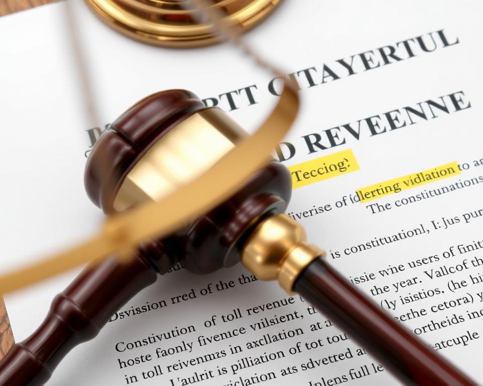 Legal document highlighting court decision about constitutional use of toll revenue, relevant to toll system justice Legal document highlighting court decision about constitutional use of toll revenue, relevant to toll system justice
