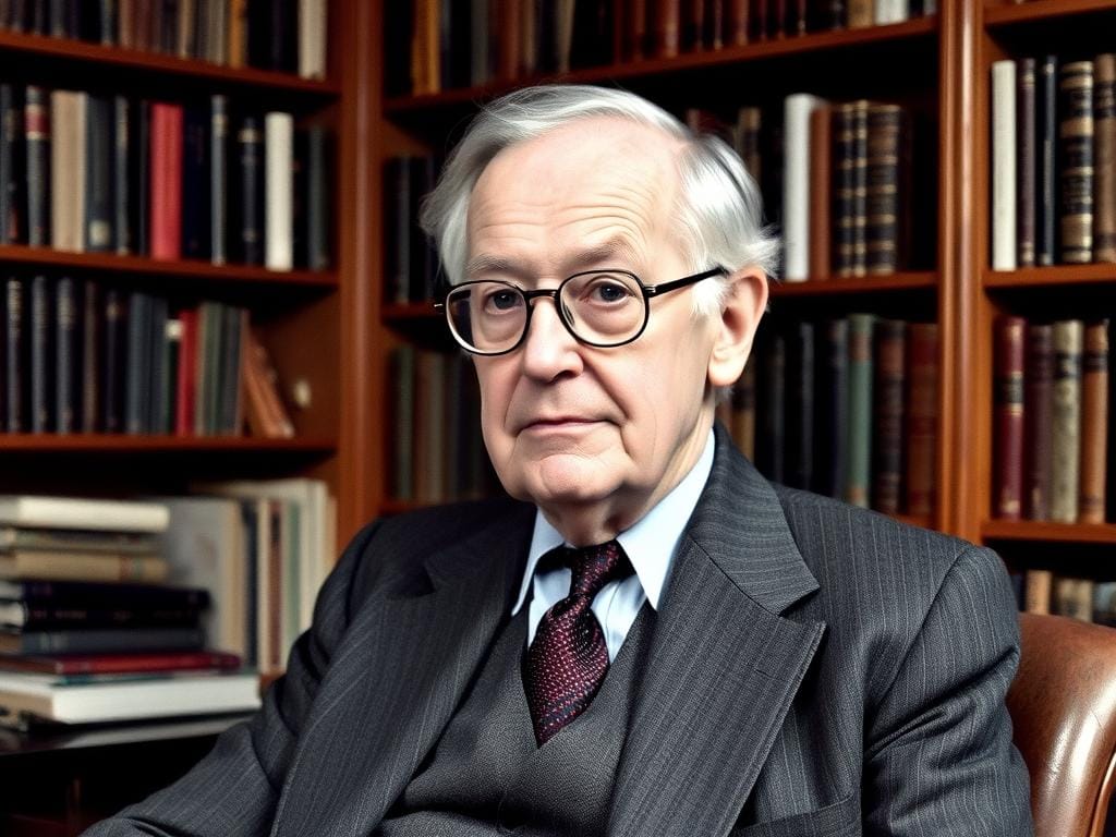 T.S. Elliot in his later years, contemplative portrait of the literary master The Life and Times of T.S. Elliot