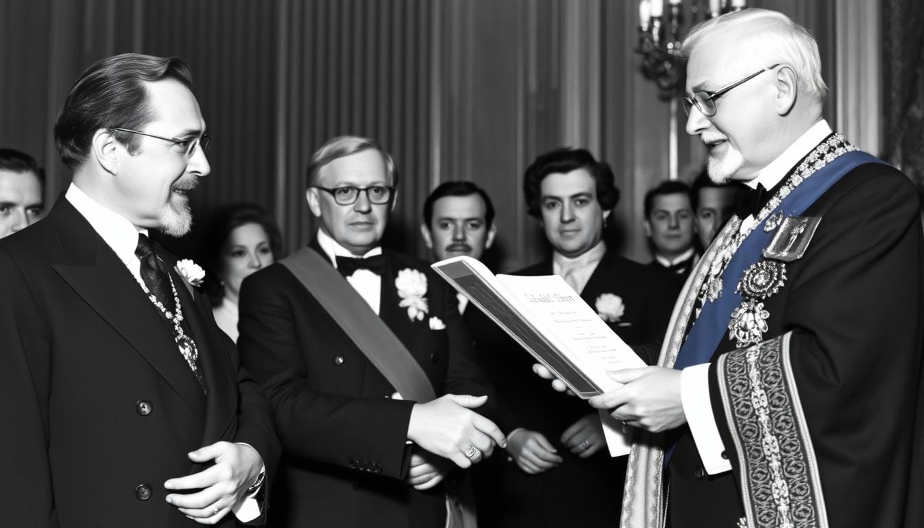 T.S. Elliot receiving the Nobel Prize for Literature in 1948 The Life and Times of T.S. Elliot