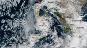 Tropical Storm Priscilla Tracking Along Mexico's Pacific