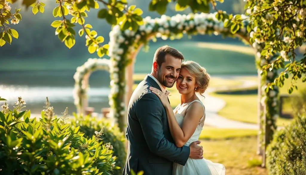 A serene, sun-dappled outdoor scene depicting the profound bond of marriage. In the foreground, two figures embrace tenderly, their faces reflecting a deep, abiding love. Lush, verdant foliage frames the couple, creating a sense of intimacy and timelessness. The middle ground features a picturesque gazebo or arbor, draped in delicate flowers, symbolizing the sanctity of the union. In the background, a tranquil lake or garden path stretches out, conveying a sense of harmony and wholeness. The lighting is soft and warm, casting a gentle glow over the entire scene. The overall mood is one of tranquility, joy, and the timeless, profound nature of committed partnership. A serene, sun-dappled outdoor scene depicting the profound bond of marriage. In the foreground, two figures embrace tenderly, their faces reflecting a deep, abiding love. Lush, verdant foliage frames the couple, creating a sense of intimacy and timelessness. The middle ground features a picturesque gazebo or arbor, draped in delicate flowers, symbolizing the sanctity of the union. In the background, a tranquil lake or garden path stretches out, conveying a sense of harmony and wholeness. The lighting is soft and warm, casting a gentle glow over the entire scene. The overall mood is one of tranquility, joy, and the timeless, profound nature of committed partnership.