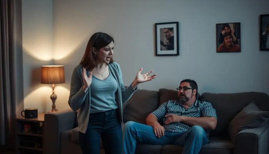 A tranquil scene of two people engaged in an intimate conversation, set against a softly lit backdrop. In the foreground, their bodies lean towards each other, hands clasped, eyes locked in a sincere exchange. The middle ground features a cozy, minimalist living space, with muted tones and clean lines that create a sense of calm and focus. In the background, a large window overlooks a peaceful, natural landscape, the soft glow of sunset casting a warm, ethereal light throughout the composition. The overall mood is one of understanding, connection, and the power of open, heartfelt communication to navigate the complexities of relationships. A tranquil scene of two people engaged in an intimate conversation, set against a softly lit backdrop. In the foreground, their bodies lean towards each other, hands clasped, eyes locked in a sincere exchange. The middle ground features a cozy, minimalist living space, with muted tones and clean lines that create a sense of calm and focus. In the background, a large window overlooks a peaceful, natural landscape, the soft glow of sunset casting a warm, ethereal light throughout the composition. The overall mood is one of understanding, connection, and the power of open, heartfelt communication to navigate the complexities of relationships.