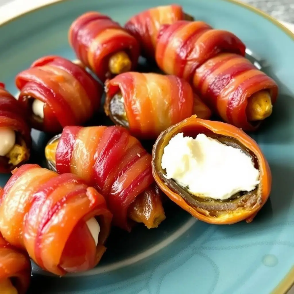 Bacon-wrapped dates with goat cheese Bacon-wrapped dates with goat cheese