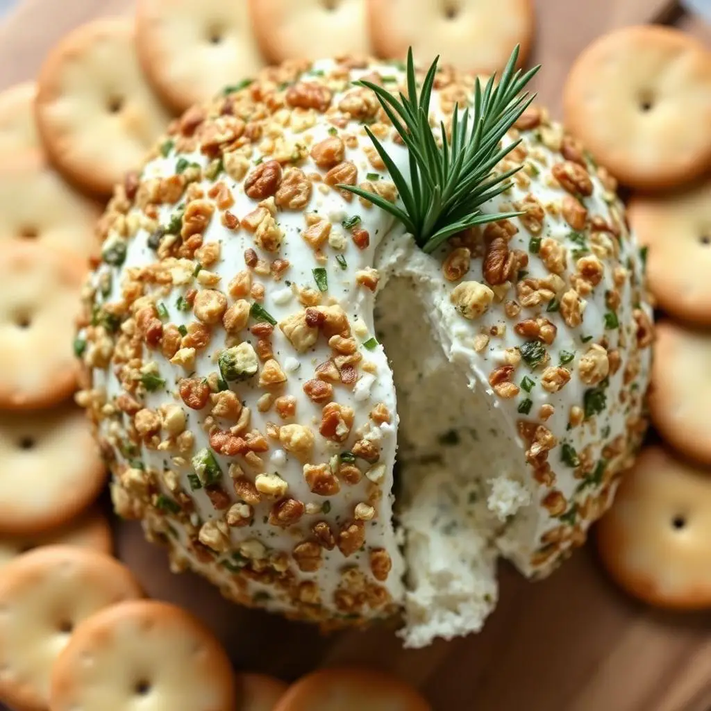 Homemade cheese ball with crackers Homemade cheese ball with crackers