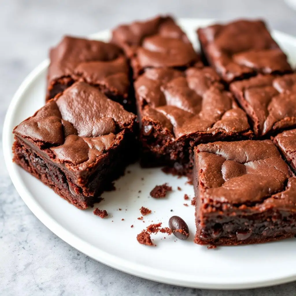 Homemade chocolate brownies cut into squares Homemade chocolate brownies cut into squares