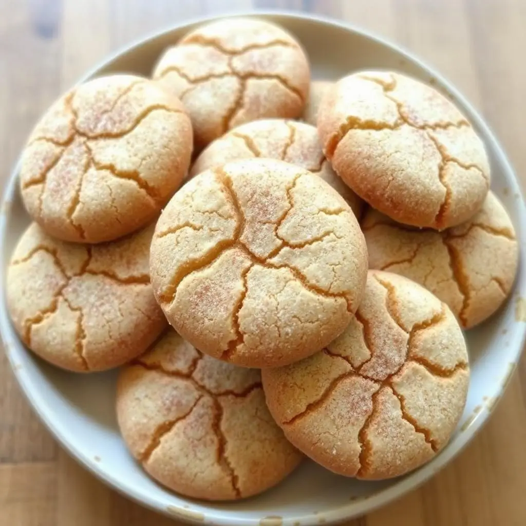 Homemade snickerdoodle cookies on a plate Homemade snickerdoodle cookies on a plate